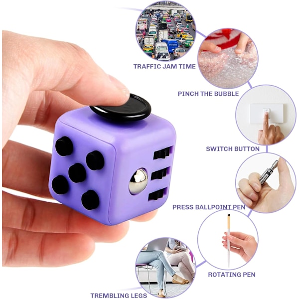 Fidget Legetøj til Angst Sensorisk Legetøj Stressreducerende Legetøj Fidget Cube til Børn Anti-Angst Legetøj til Børn og Voksne - Beroligende Cube