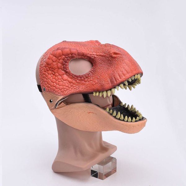 BestAlice Dino Mask Moving Jaw, Dinosaur Mask Huvudbonader, Jurassic Movable Dinosaur Head Toys Velociraptor Mask Halloween Brown 23 x 15 x 13 cm/9 x 5 x 6 inch