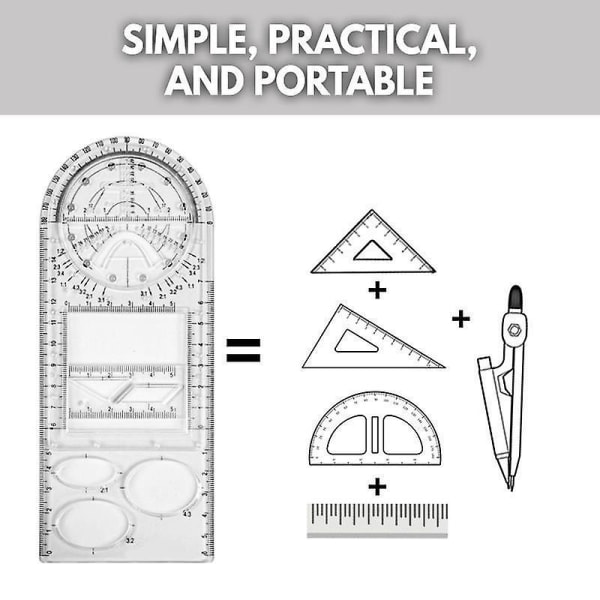 Multifunksjonell geometrisk linjal Geometrisk tegnemal