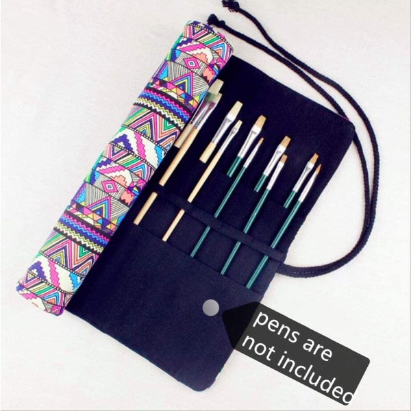 Färgpenselhållare Konstnär Canvas Roll Väska Makeup-B