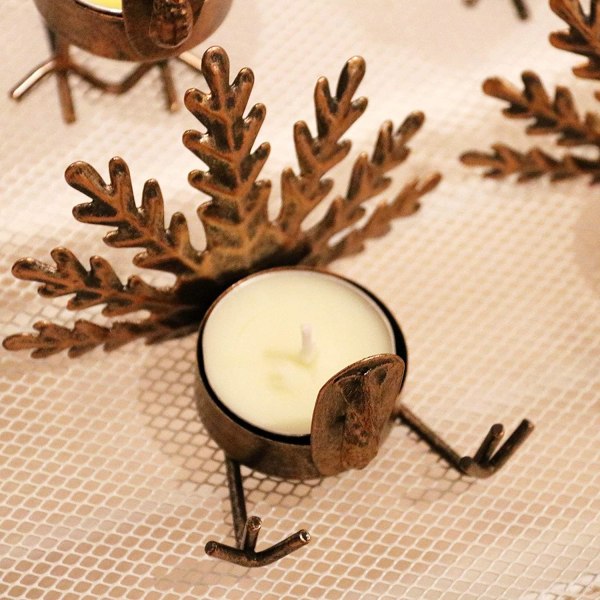6 stk. Metal Kalkun Tealight Lysestageholdere