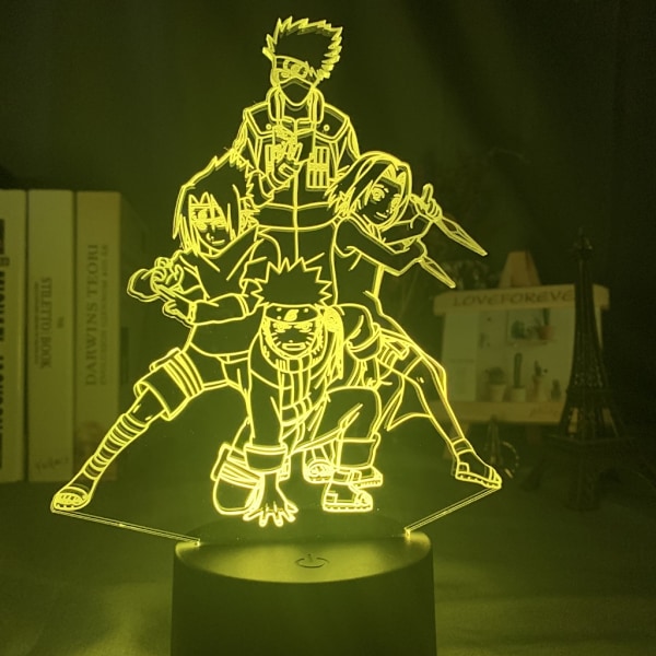 3D nattlys Naruto Team Uzumaki Naruto LED nattlys