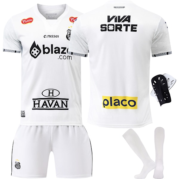2025-2026 Santosdrakt Nr. 10 Neymar hjemme kortarmet fotballdrakt for barn, herre og dame, draktversjon {HONGDE} Size 10 with white socks #16