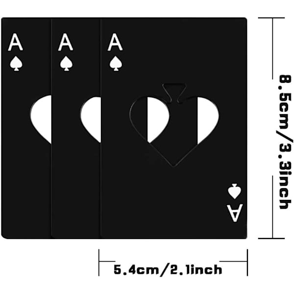 Vinkorkskrue, kreditkortstørrelse Casino korkskrue (sort 8 stk.)