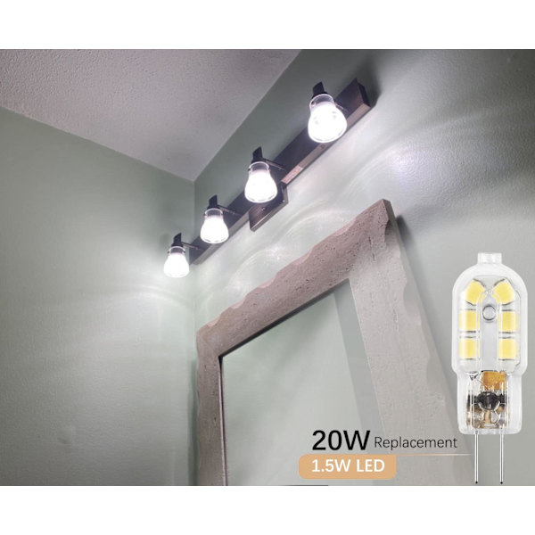 10 stk LED pære G4, 12V dobbel fot G4 pære, ikke-dimbar, 2W halogenpære G4, dagslys hvitt lys 6000K