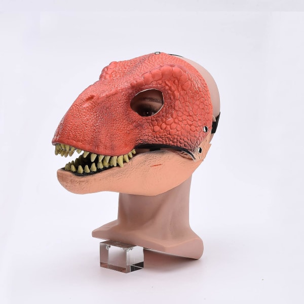 BestAlice Dino Mask Moving Jaw, Dinosaur Mask Huvudbonader, Jurassic Movable Dinosaur Head Lelut Velociraptor Mask Halloween Brown 23 x 15 x 13 cm/9 x 5 x 6 inch