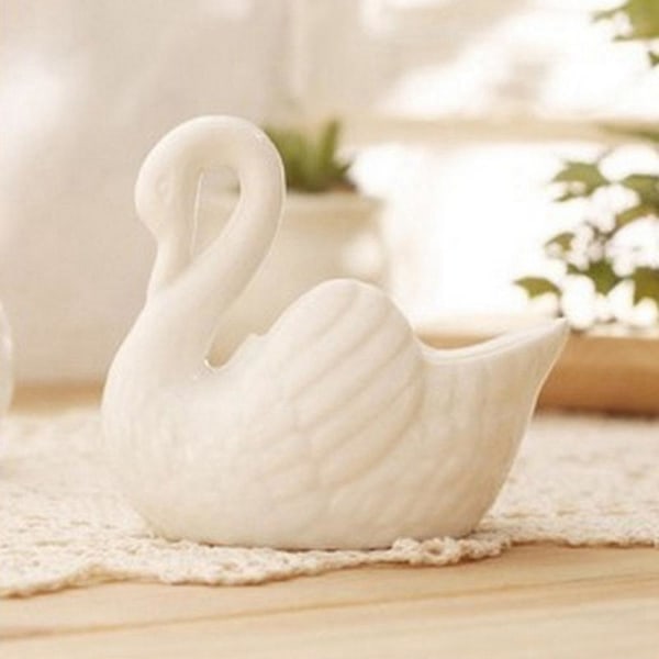 Creative White Swan Keramisk blomsterpotte multifunksjonslysestake
