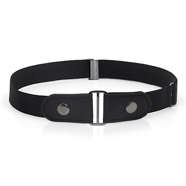 Spännbältesfritt Stretchbälte för Damer/Herrar - 2-pack svart+rödbrun-a, Invisi[HONGDE]