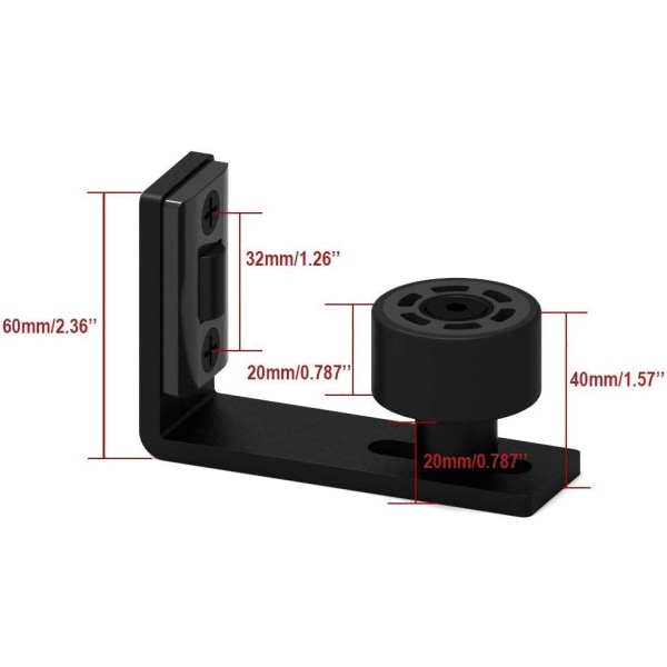 Adjustable Floor Guide Wall,Door Lower Guide, Black