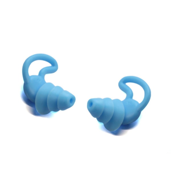 Støydempende ørepropper, soveørepropper i silikon, blå