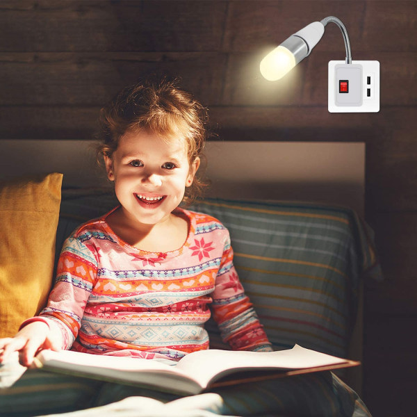 2 st E27 LED-lamphållare med strömbrytare, 33 cm