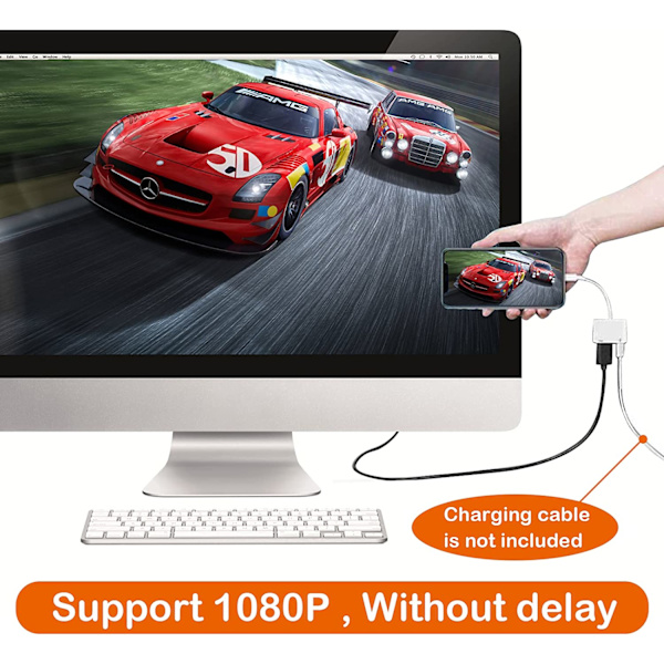 HDMI-adapter för iPhone till TV - 1080p digital AV-adapter