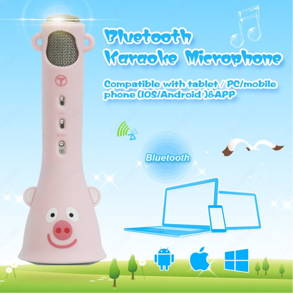 Karaoke Microphone for Children Wireless Sing Machine-pink