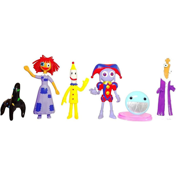 6 Fantastiske Digitale Cirkus Figurer Sæt, Pomni Jax Model Legetøj Til Børn Gaver, De Fantastiske Digitale Cirkus Samleobjekter Anime Figurer 6pcs-c