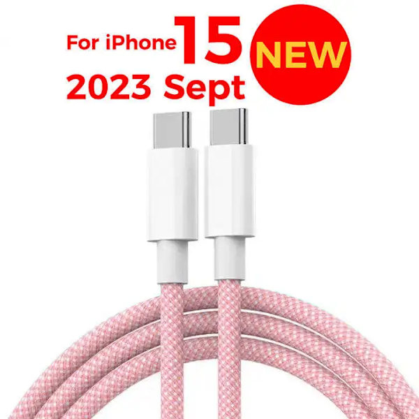 Ny 2024 synkkabel 60w Pd flätad typ c till typ c kabel för apple 15 14 1m snabbladdning dataöverföringslinje 8m 4