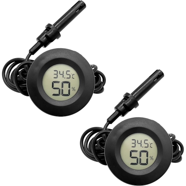 Set med 2 termometrar hygrometrar, LCD-hygrometer med sond