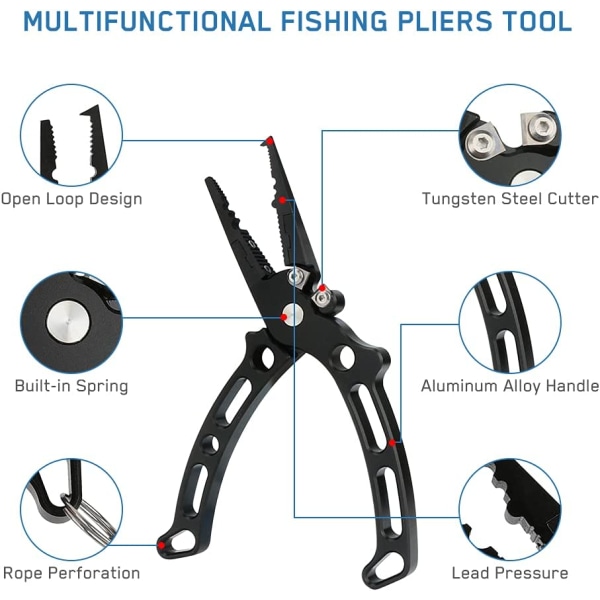 Fiskepliers Verktygsbälte Slida med Spiralformad Multifunktionell