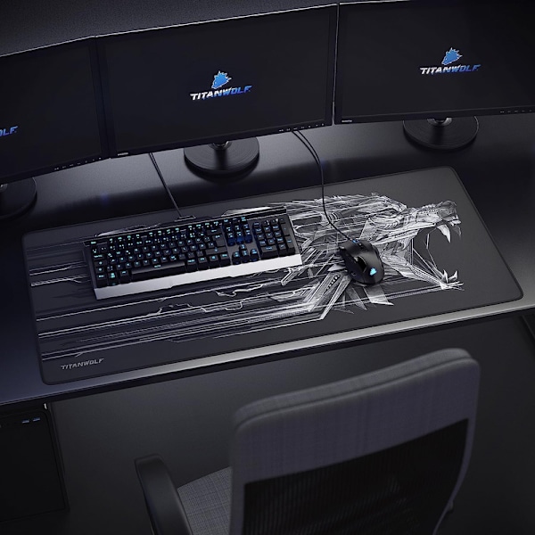 Speed Gaming Mouse Pad - 900 x 400mm bordunderlag til musemåtte, forbedrer præcision og hastighed, stabilt greb på glatte overflader
