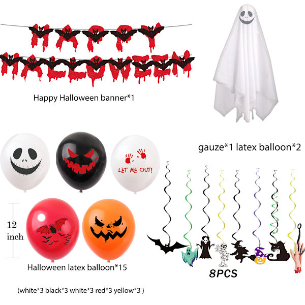 Halloween-festdekorationer Halloween-banderollset 4#