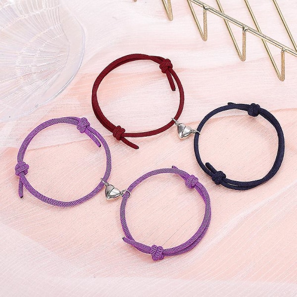 1 Pair Magnetic Couple Bracelet Love Heart Shape Hair Band