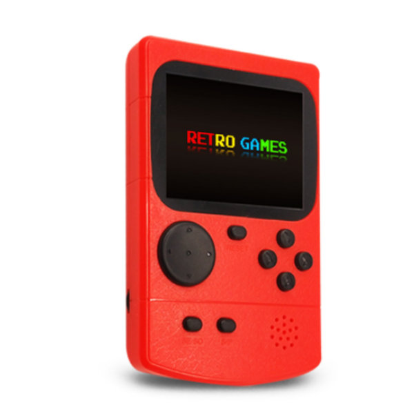 Retro handhållen spelkonsol med 500 klassiska spel, röd