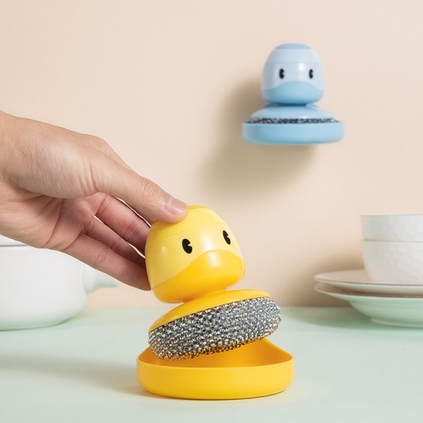 Søt Duck oppvaskbørste, Duck Pot Brush-Yellow