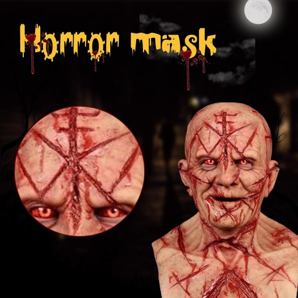 Halloween-masker latex kan riva op dobbeltskiktsmasker latex halloweenmasker til voksne 3D-skallehovedmaske B（41 x 20 x 24cm）