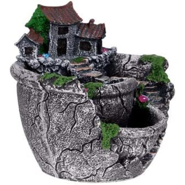 Plantkruka, Mini trädgårdskruka Container Fairy Garden Pot (silver)