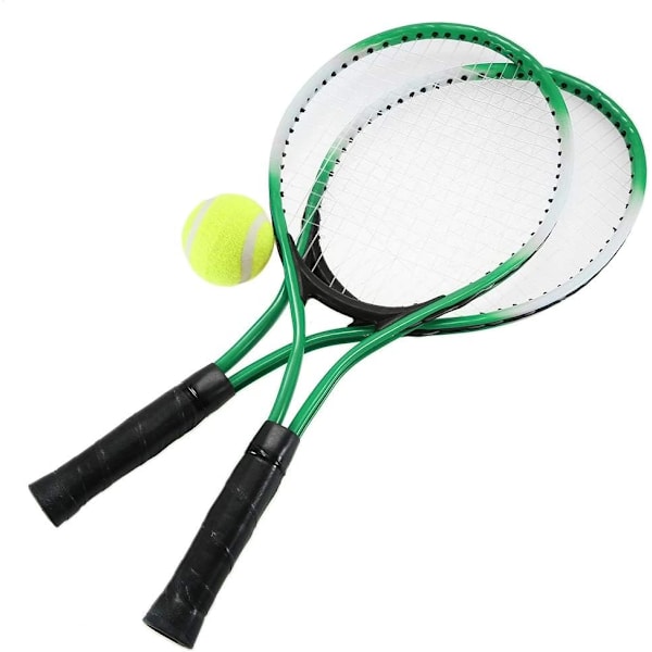 Sæt med 2 tennis ketsjere til teenagere til træningstennis, grøn