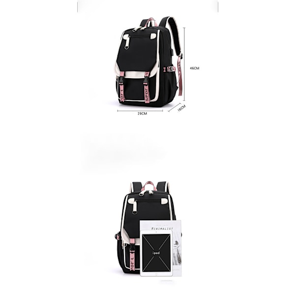 Ryggsäckar Utomhus dagryggsäckar för kvinnor Blackpink pink