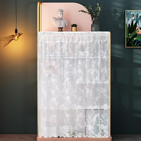Vit spetsgardin gardin skåpställ B49,5 x L89,9 cm