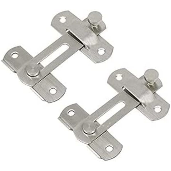 Hasp-låser, dører med skyvelåsbolter (2 stk, sølv)
