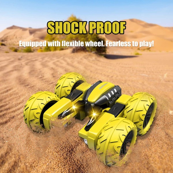 RC Stuntbil, Elektrisk 2-sidig 4WD 2.4Ghz Roterende LED-lampe
