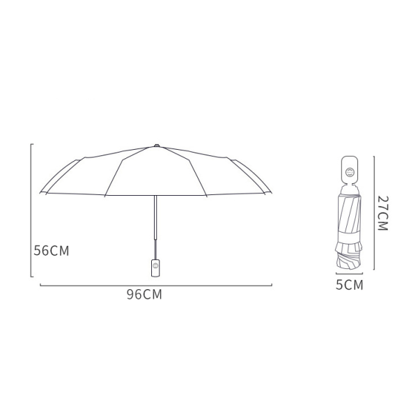 Helautomaattinen taitettava sateenvarjo - pieni ja kannettava