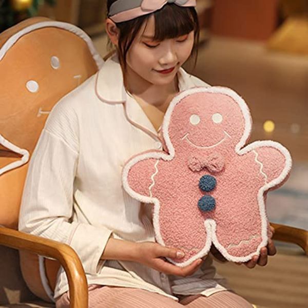 Myk Gingerbread Man plysjdukke Myk kastepute-Rosa