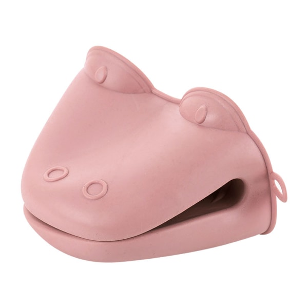 Ovnhandsker Cartoon Hippo Silikone Handsker Anti-skoldning Pink
