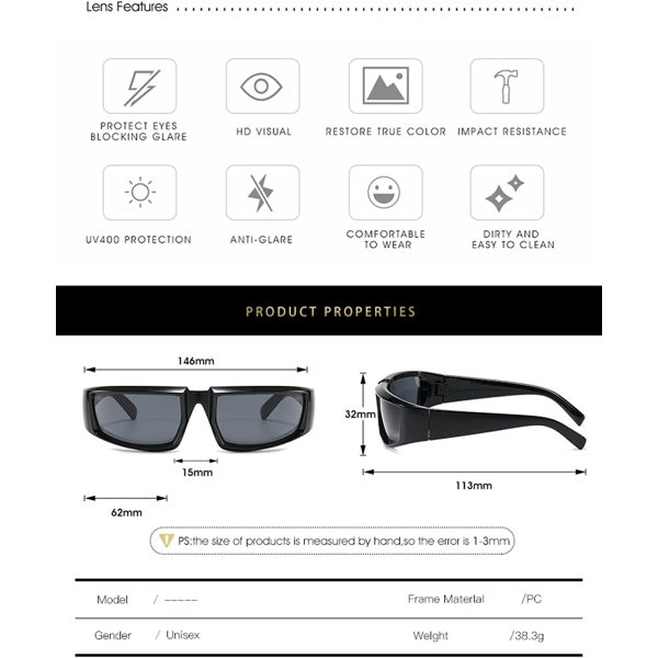 Utendørs ridesport Hip Hop solbriller for menn og kvinner (5#)