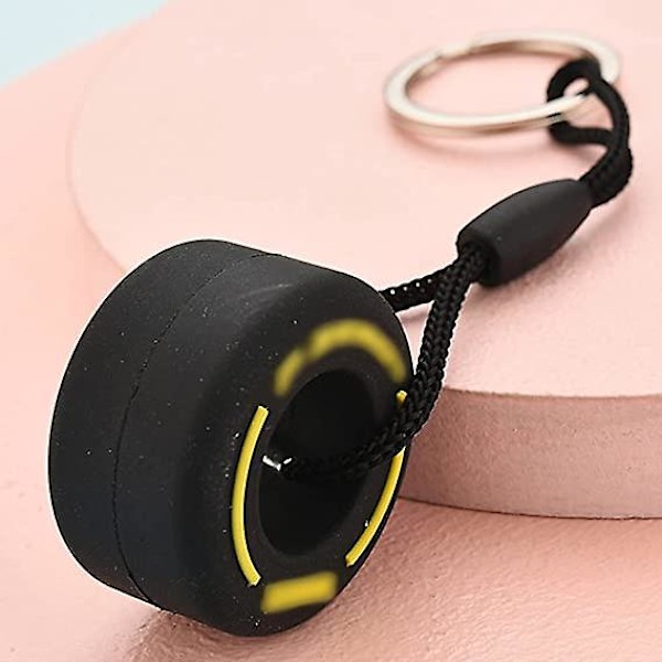 Mini 2-pakning gummidekk nøkkelring kreativ hjul nøkkelring tilpasset anheng myk gummi nøkkelring bildekorasjonstilbehør