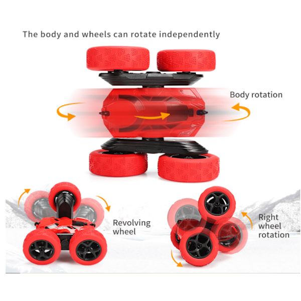 RC-bil 360° roterande RC-bil 2,4 GHz RC-bil (röd)