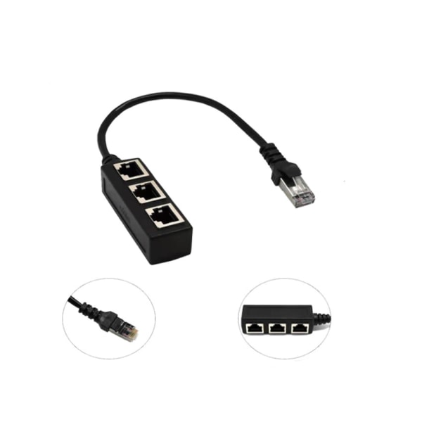 Ethernet-kaapeli, RJ45-uros 1 naaras 3 -kaapeliadapteri