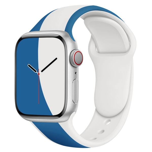 Designet for Apple Watch Band 42/44/45 mm (blå/hvit)