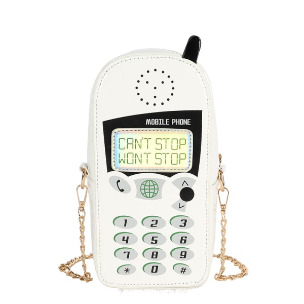 Stereo mobiltelefon Laser Messenger Bag Present för vänner, vit