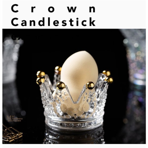 Glas Crystal Crown ljushållare #3