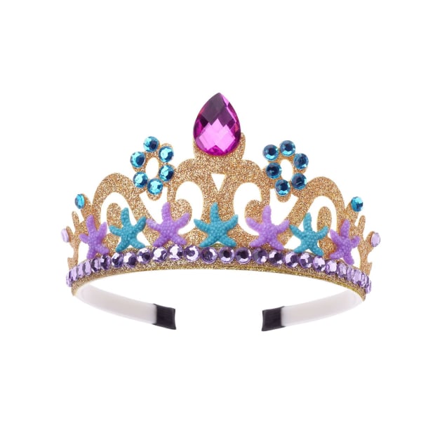 Princess Tiara Crown Crystal, kle opp hårtilbehør, gul