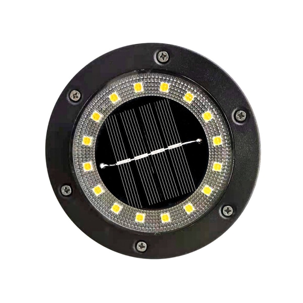 2 stk. solgulvlamper 16 LED-lamper hvidt lys sort