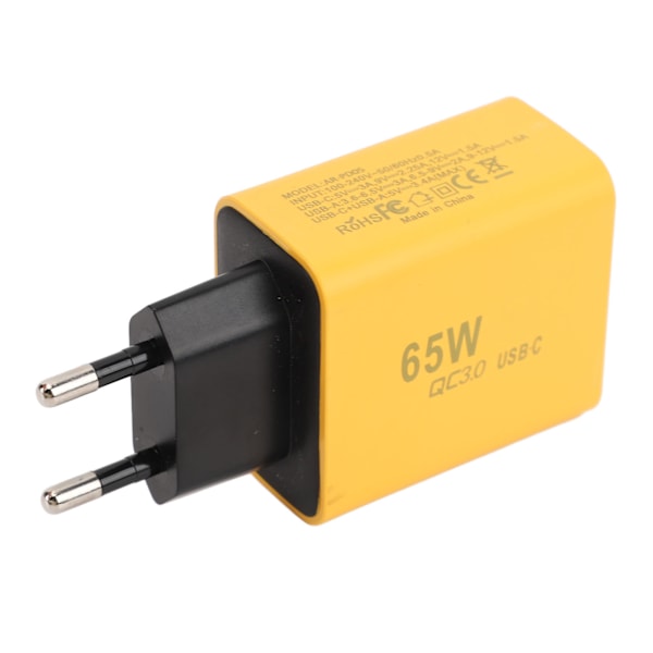 USB-C Laddare Block GaN 65W 3 Portar PD Ström Adapter QC3.0 Väggkontakt i Dubbel Typ C Enstaka USB Snabbladdning för IOS för Galaxy