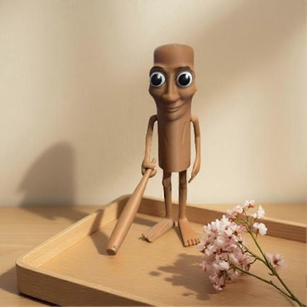 Kreative Sjove 3D-printede Figurer - Tung Tung Tung Sahur Skrivebordsindretning, Brainrot Tung Sahur Meme Figur, Brainrot Samlerfigurer Gave