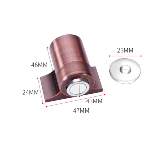 2PCS Gulvmontert Dørstopper Rustfritt Stål Dørstopper