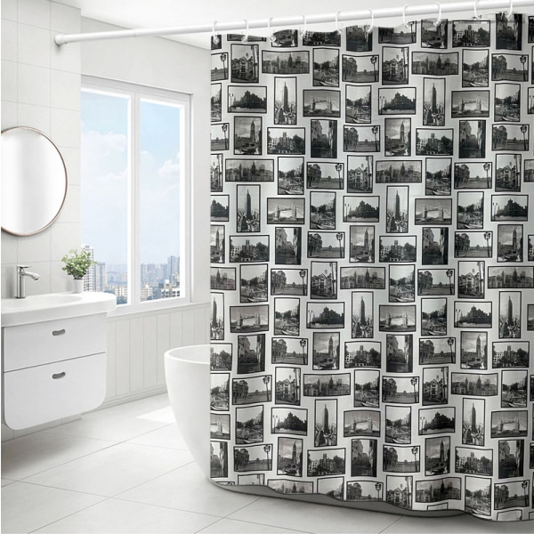 Black and White Shower Curtains, Shower Walls, 180cm*180cm, Shower Screen, Shower Curtain, Bathroom Toilet Curtain, Waterproof, Mildew Resistant