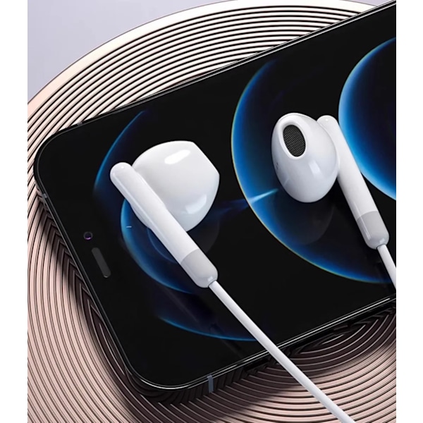 Typ C 3,5 mm Trådbunden Hörlurskabel In-Ear Brusreducerande Gaminghörlurar med Mikrofon för Apple Samsung Android Smartphones White(for iPhone) Built-in Microphone